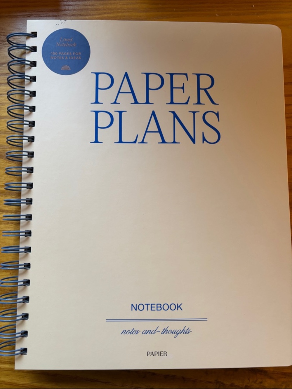 Papier: New Paper Plans Spiral Notebook in Blue and Cream